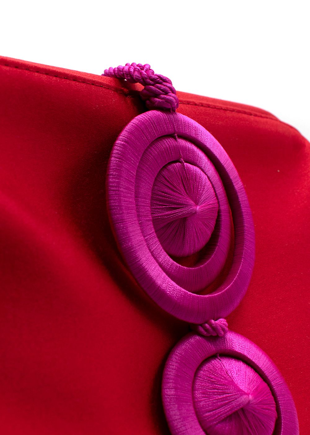 Serena Uziyel Red and Pink Silk Clutch silk/satin