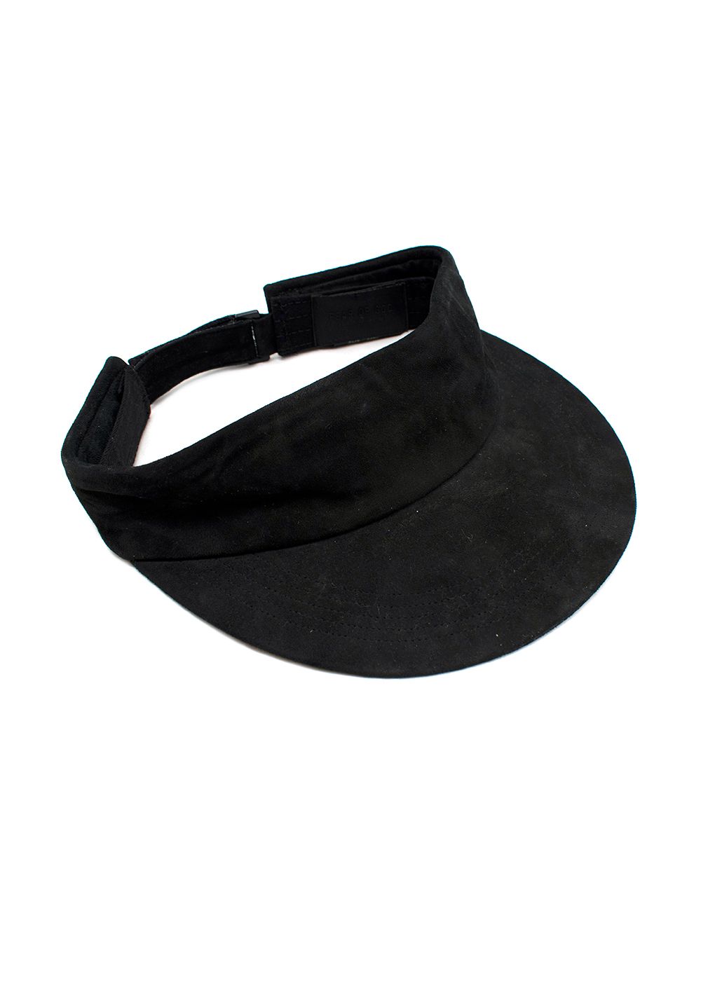 Men's Preowned Fear of God Black Suede Visor Cap leather