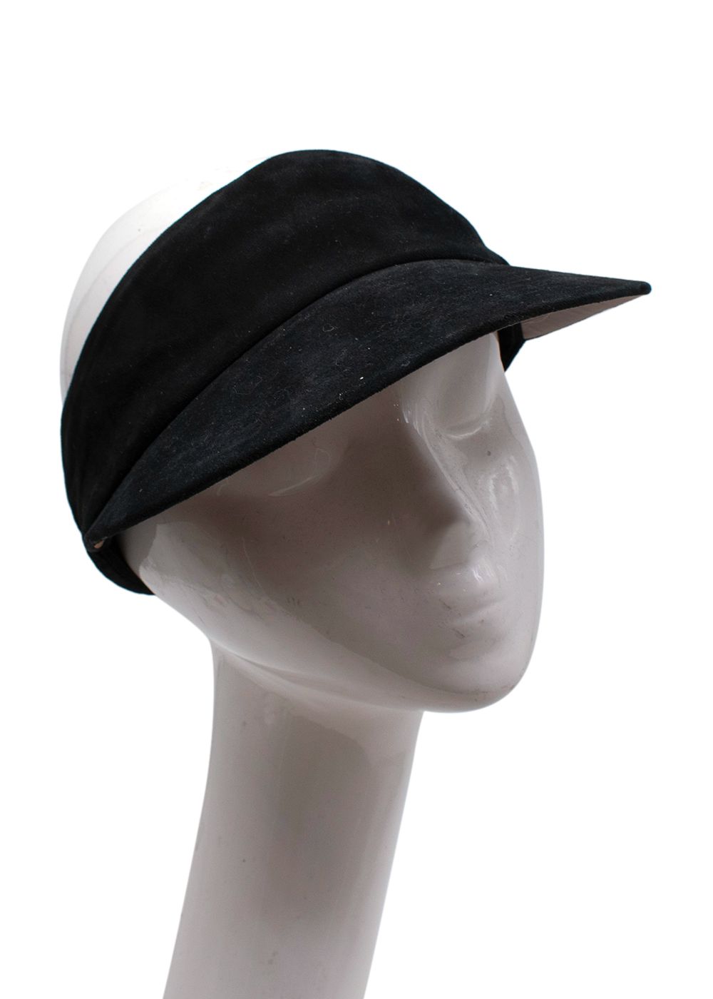 Men's Preowned Fear of God Black Suede Visor Cap leather