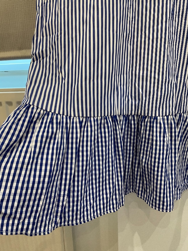 Preowned Claudie Pierrot Striped Panel Dress Size S Blue cotton