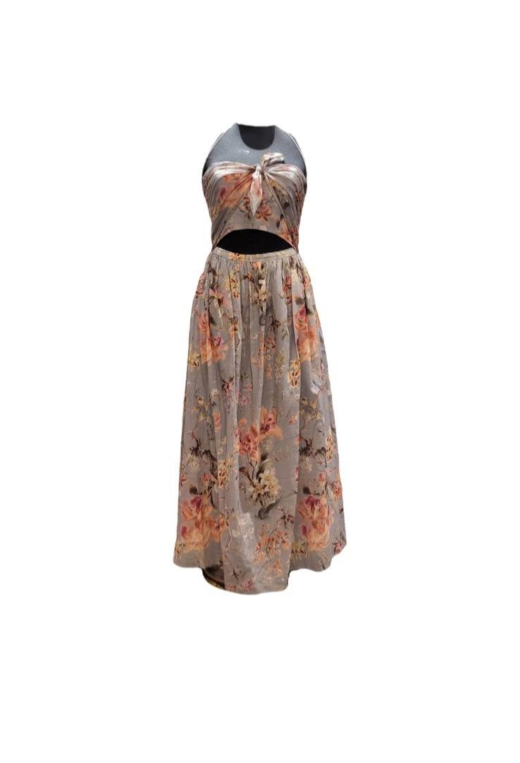 Preowned Zimmermann Floral Bustier Maxi Dress Size S Multi cotton