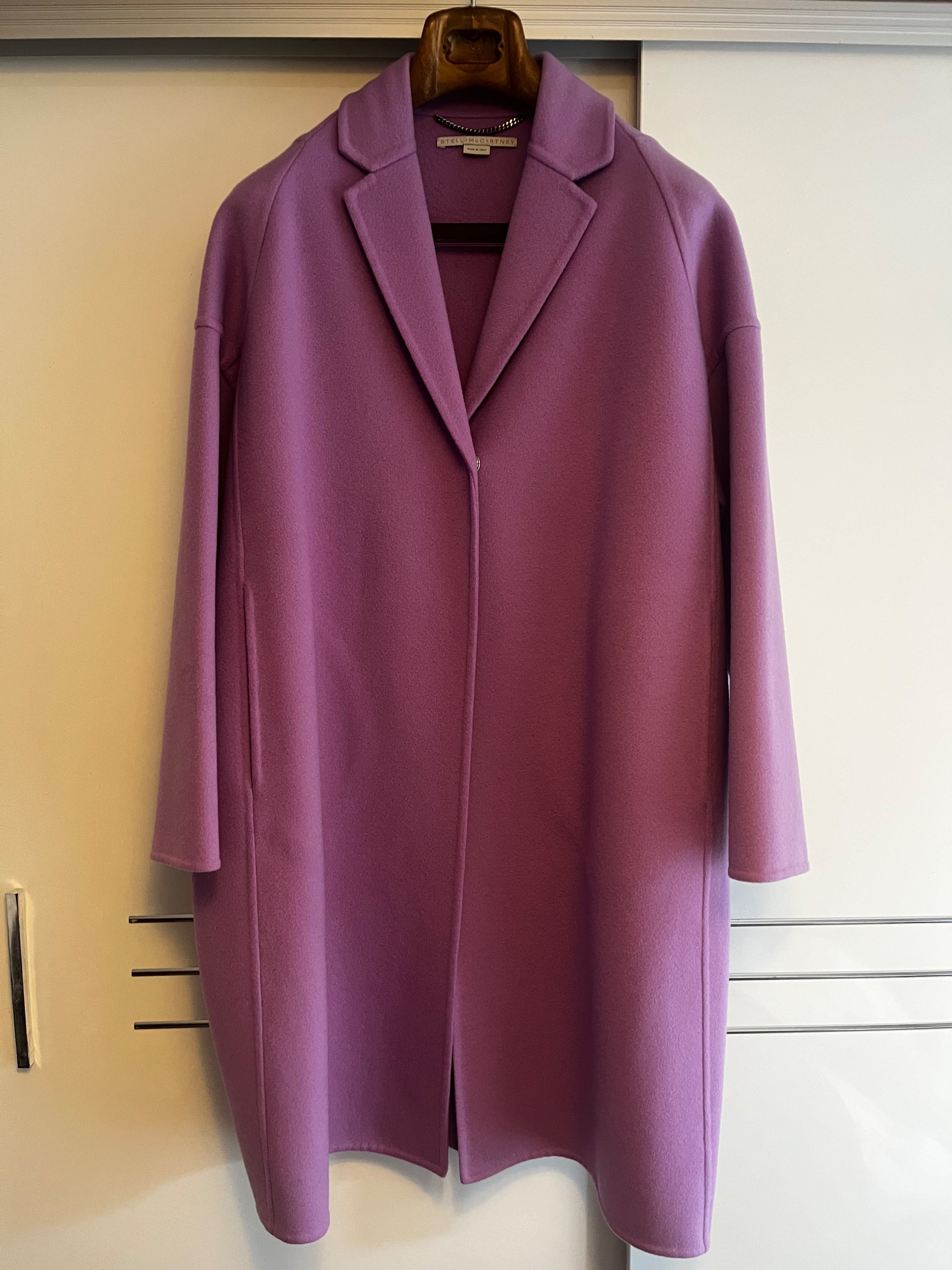 Preowned Stella McCartney Purple Wool Overcoat Size L Lilac