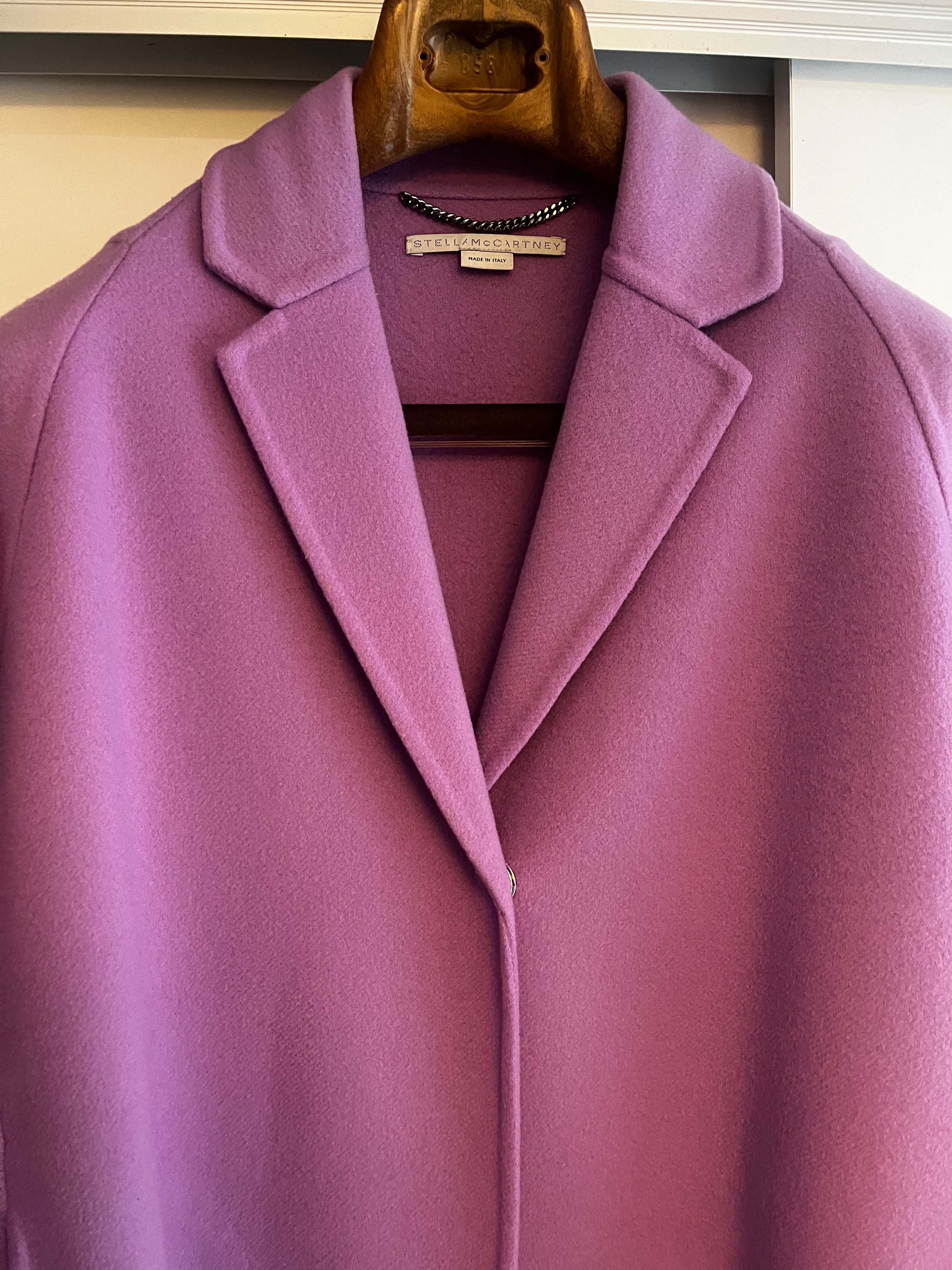 Preowned Stella McCartney Purple Wool Overcoat Size L Lilac