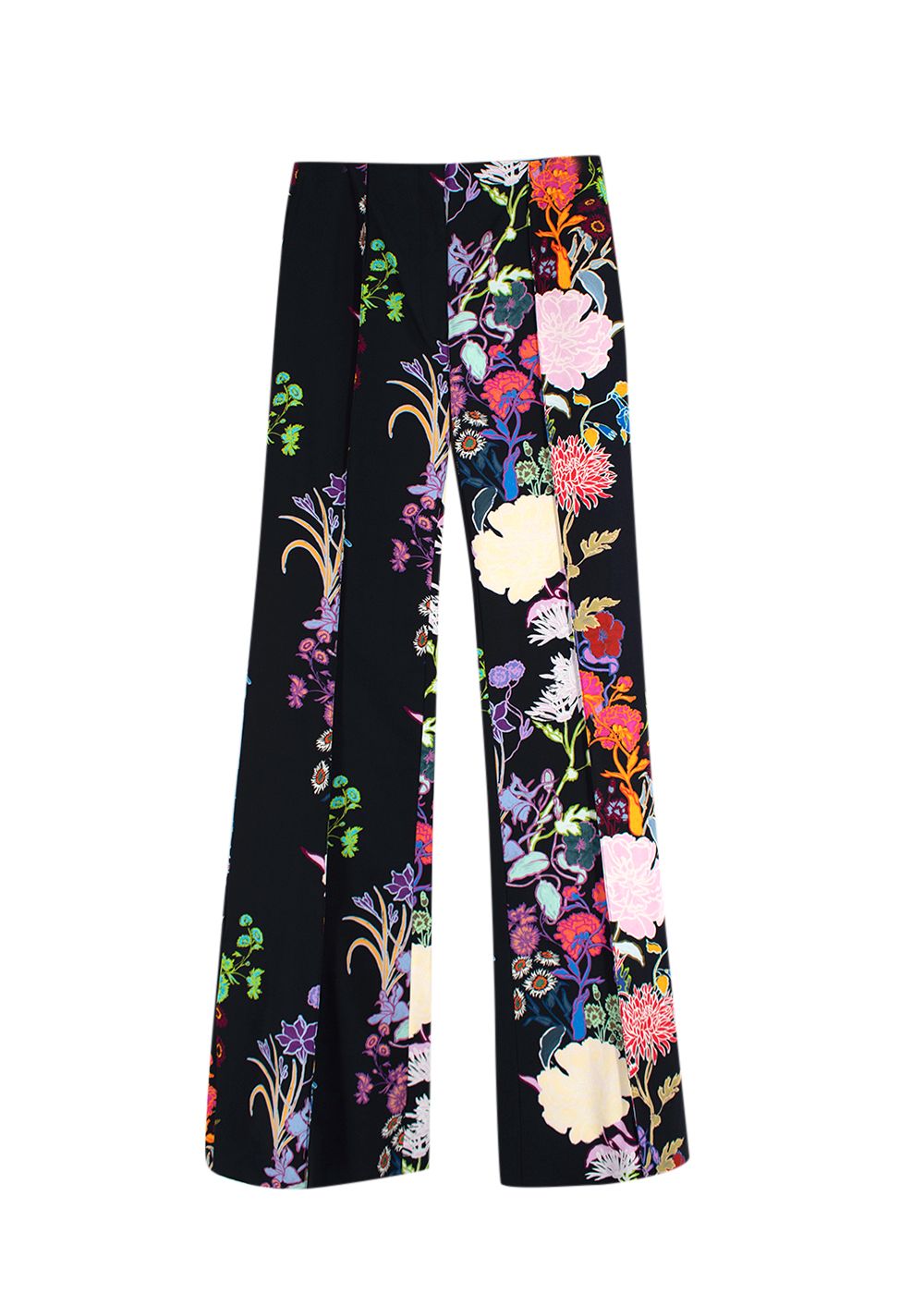 Borgo De Nor Morgan Taffeta Jardin Black Trousers Size XS Floral / Patterned cotton