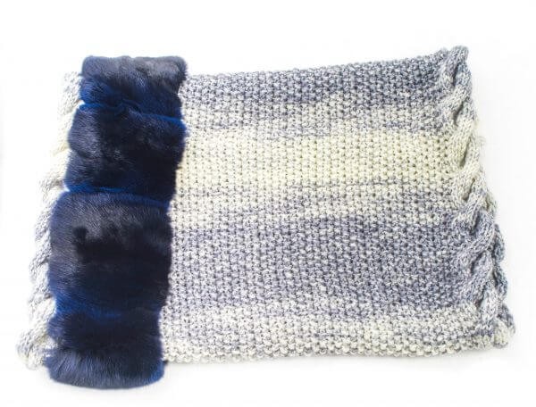 FurbySD Merino Wool  Chinchilla Fur Snood Grey