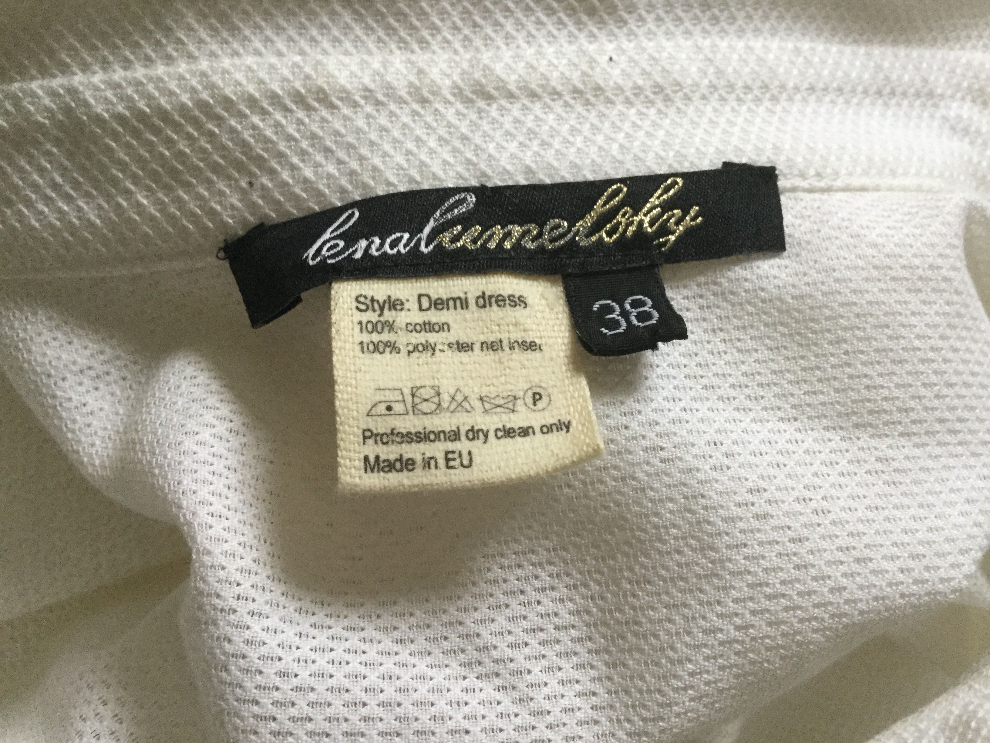 Preowned Lena Lumelsky White Cotton Demi Shirt Dress Size M