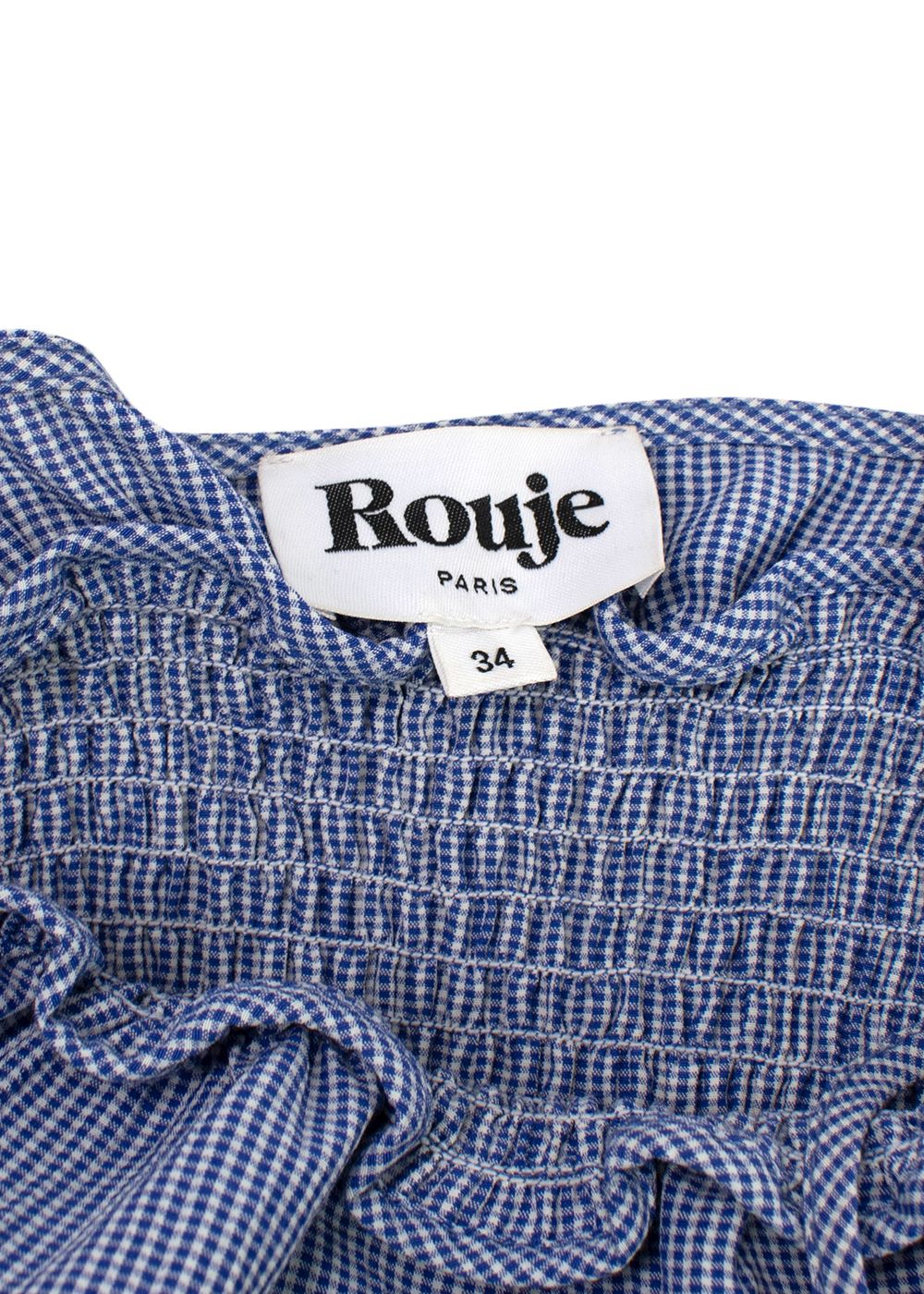 Rouje Blue and White Gingham Mini Dress Size XXS