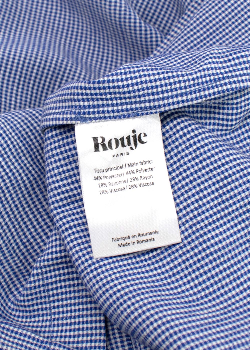 Rouje Blue and White Gingham Mini Dress Size XXS