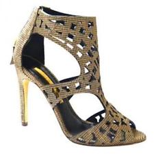 Rupert Sanderson Gold Caged Sandals Size 40 leather