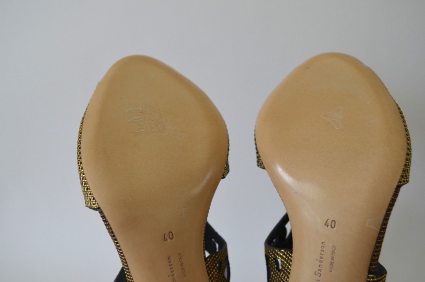 Rupert Sanderson Gold Caged Sandals Size 40 leather