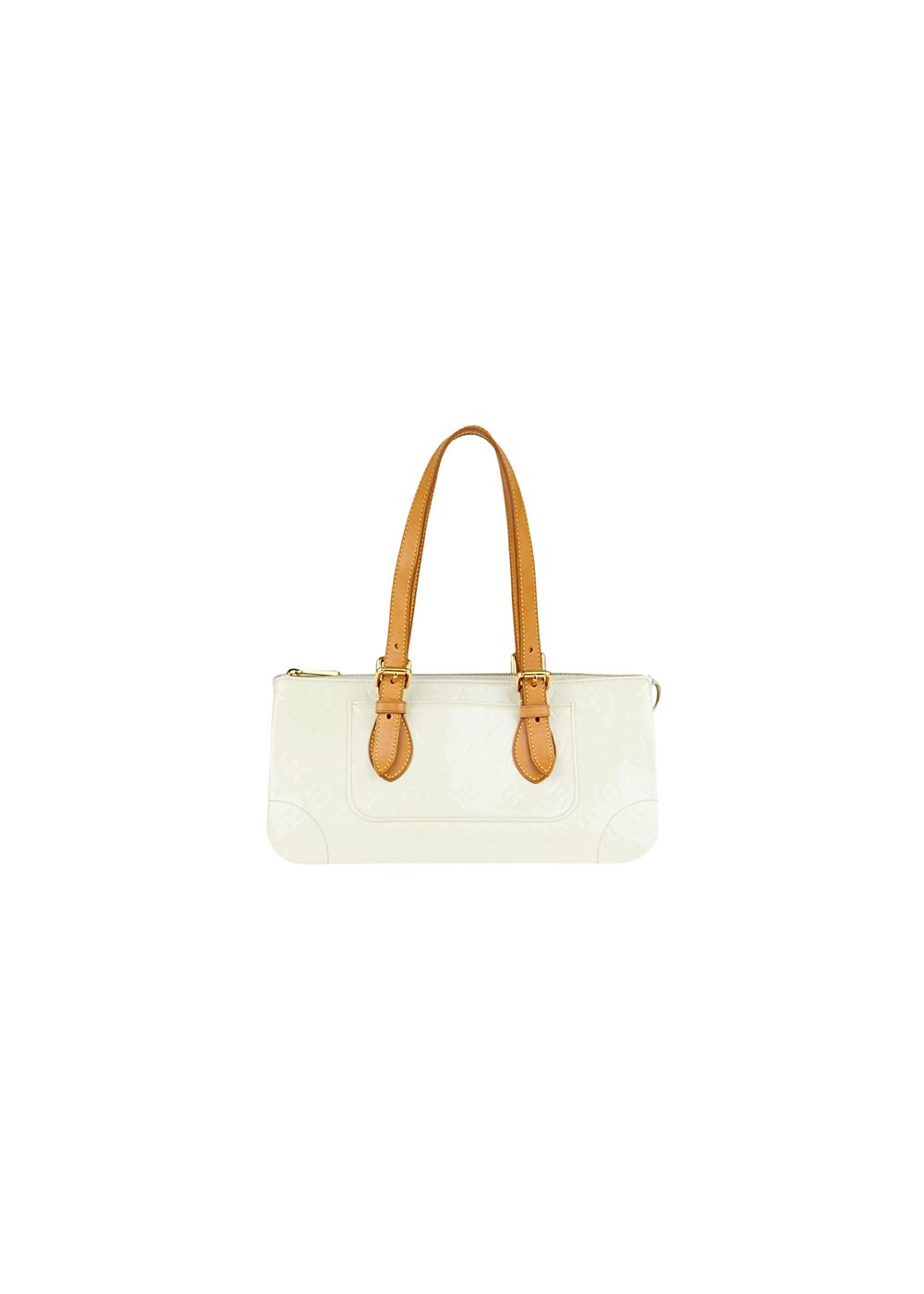 Preowned Louis Vuitton Perle Monogram Vernis Rosewood Avenue Bag Perla White leather