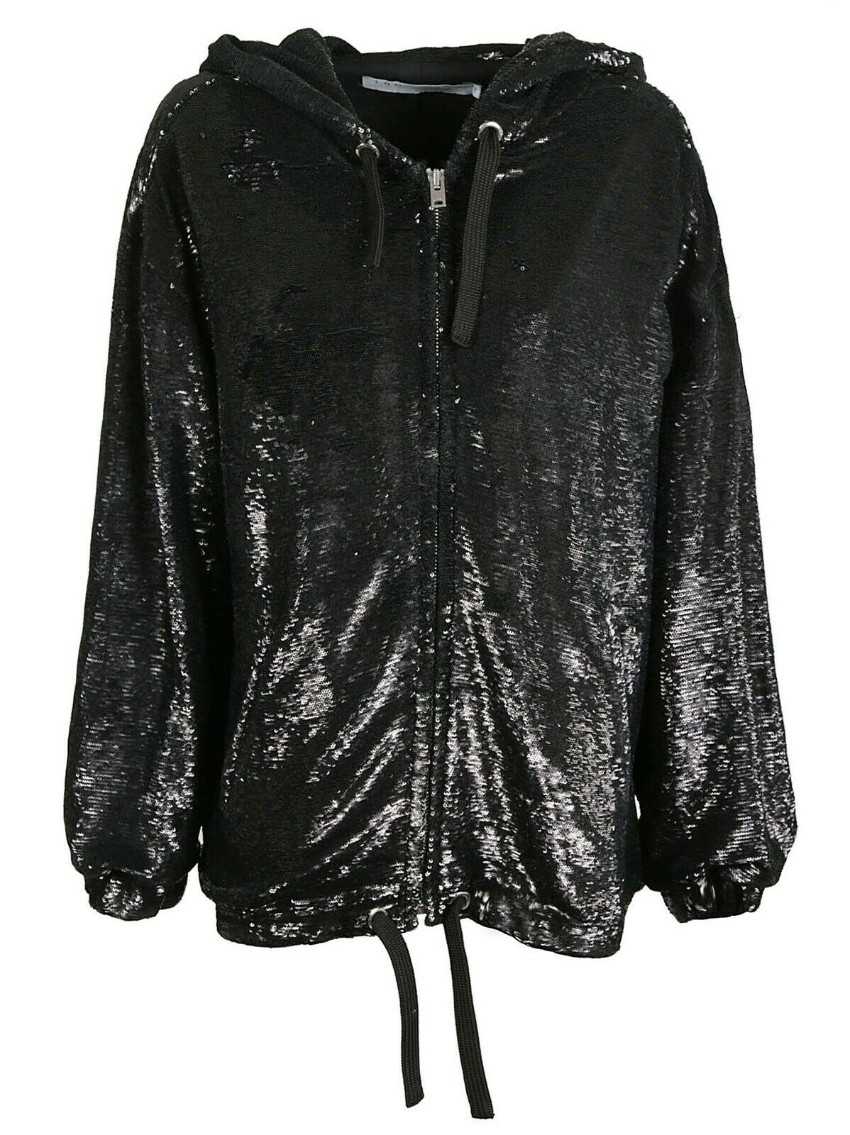 IRO Dory Sequin Oversized Jacket Size S Black