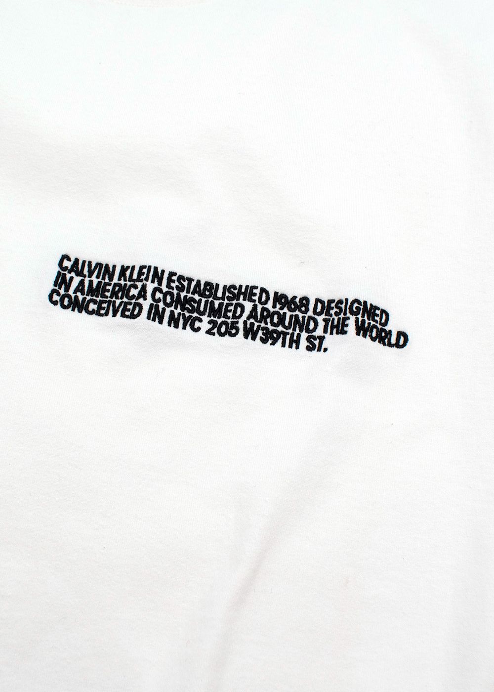 Preowned Calvin Klein 205W39NYC white cotton jersey embroidered T-shirt Size M