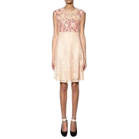 Preowned Joseph Nude Lace Detailed Frances Dress Size M Pink