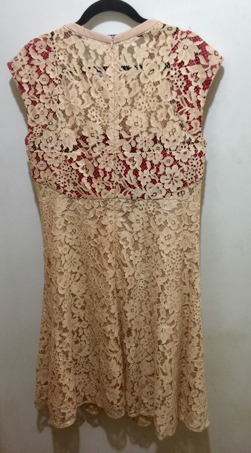 Preowned Joseph Nude Lace Detailed Frances Dress Size M Pink