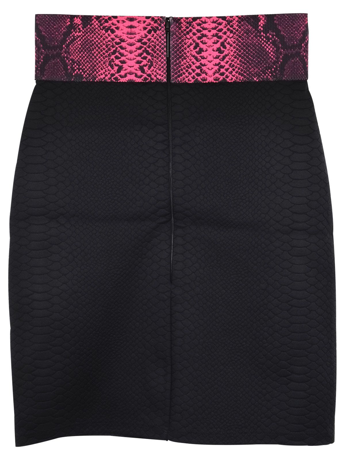 Christopher Kane Black  pink faux-snakeskin mini skirt Size M polyamide/elastane