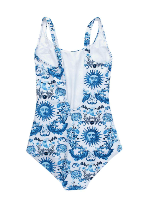 Borgo De Nor x Talia Collins Blue Electra Classic Swimsuit Size XS Blue / white recycled polyamide/elastane