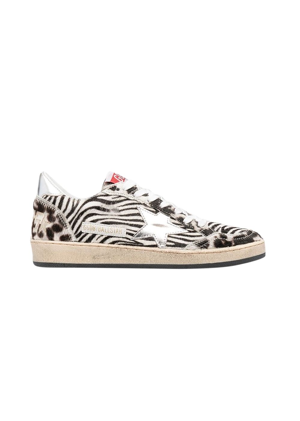 Golden Goose Ballstar Zebra Print Trainers Size 36 Zebra, Brown, cream, sliver pony hair