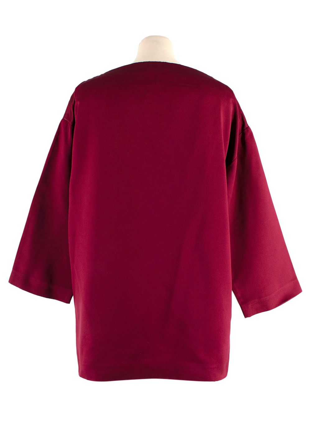 Miu Miu Burgundy Silk V-Neck Blouse Size S sponge