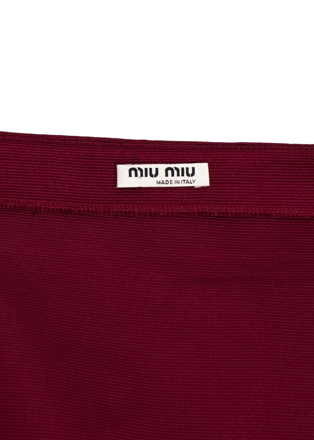 Miu Miu Burgundy Silk V-Neck Blouse Size S sponge