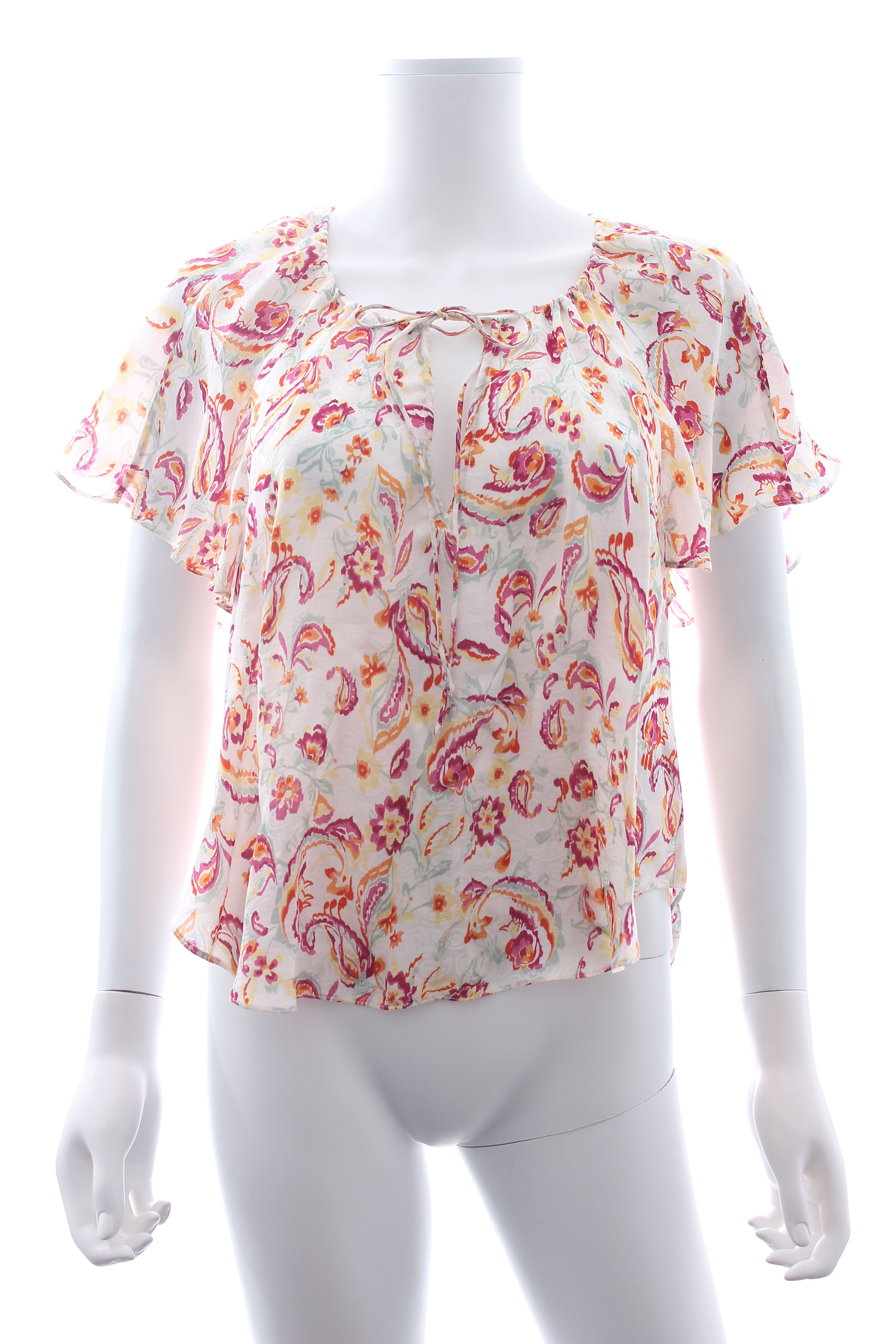 Isabel Marant Penelope Floral Printed Satin Top Size M Multi viscose/silk