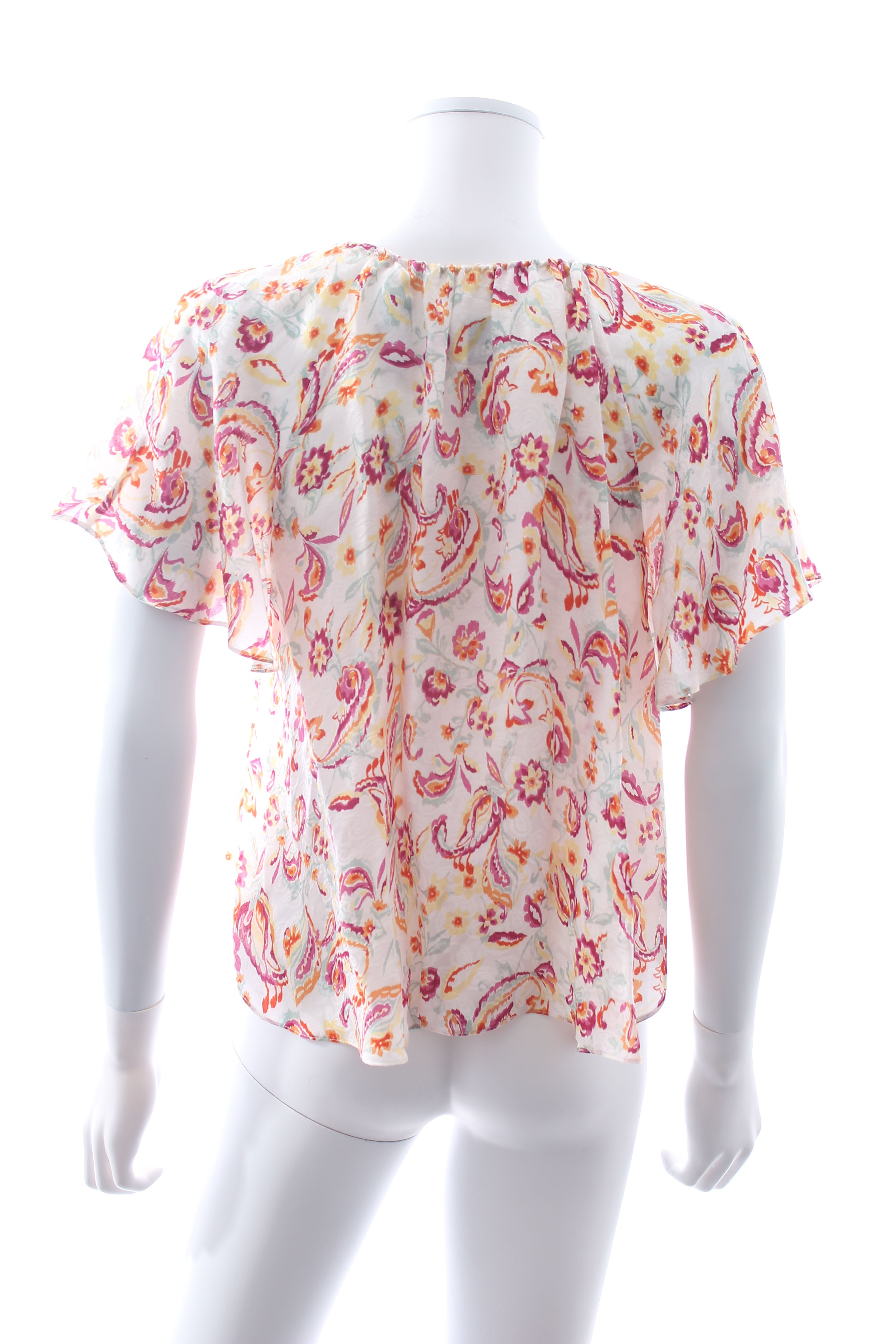 Isabel Marant Penelope Floral Printed Satin Top Size M Multi viscose/silk