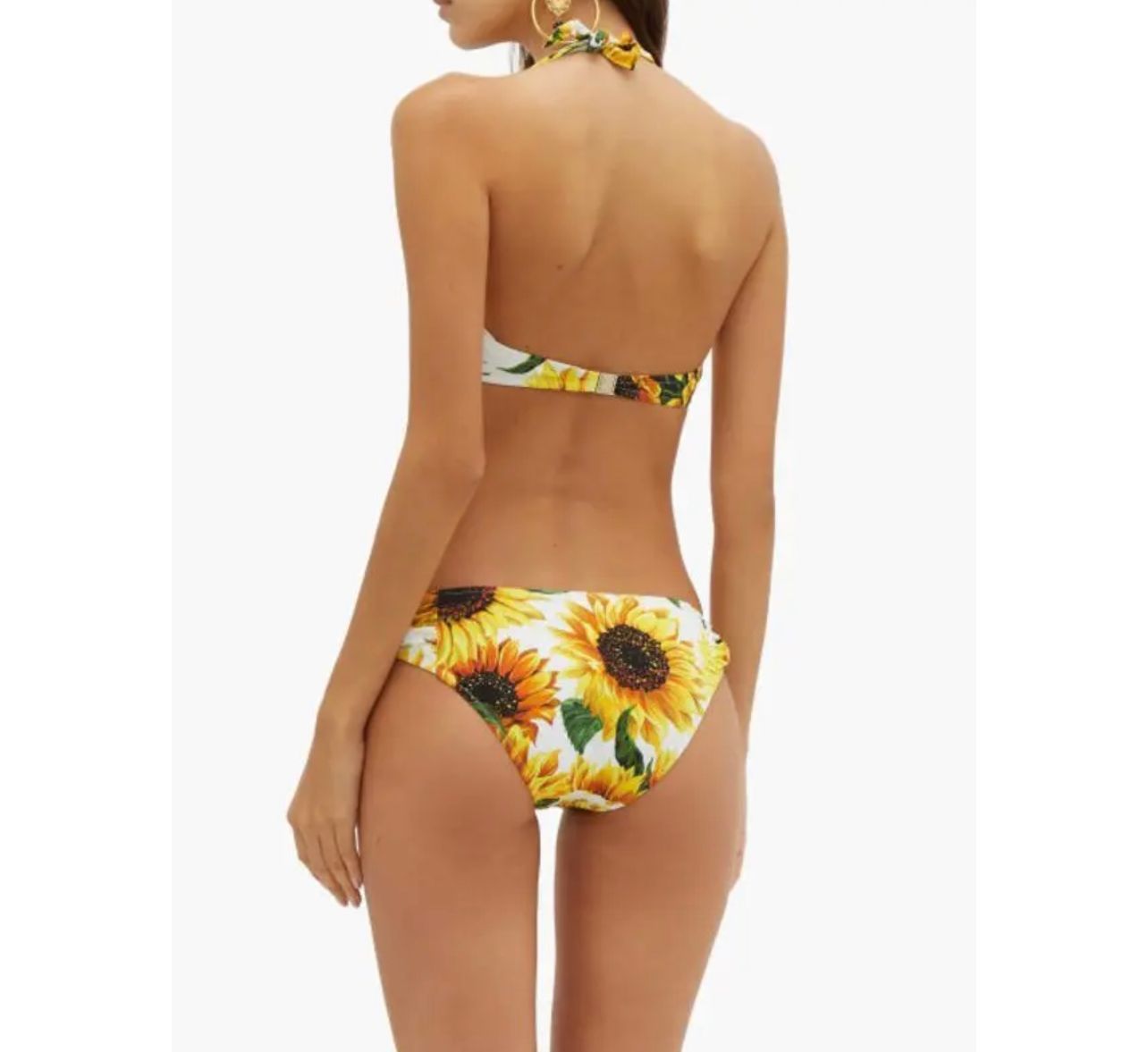 Dolce  Gabbana Sunflower Printed Two Piece Bikini Size S Yellow nylon/elastane