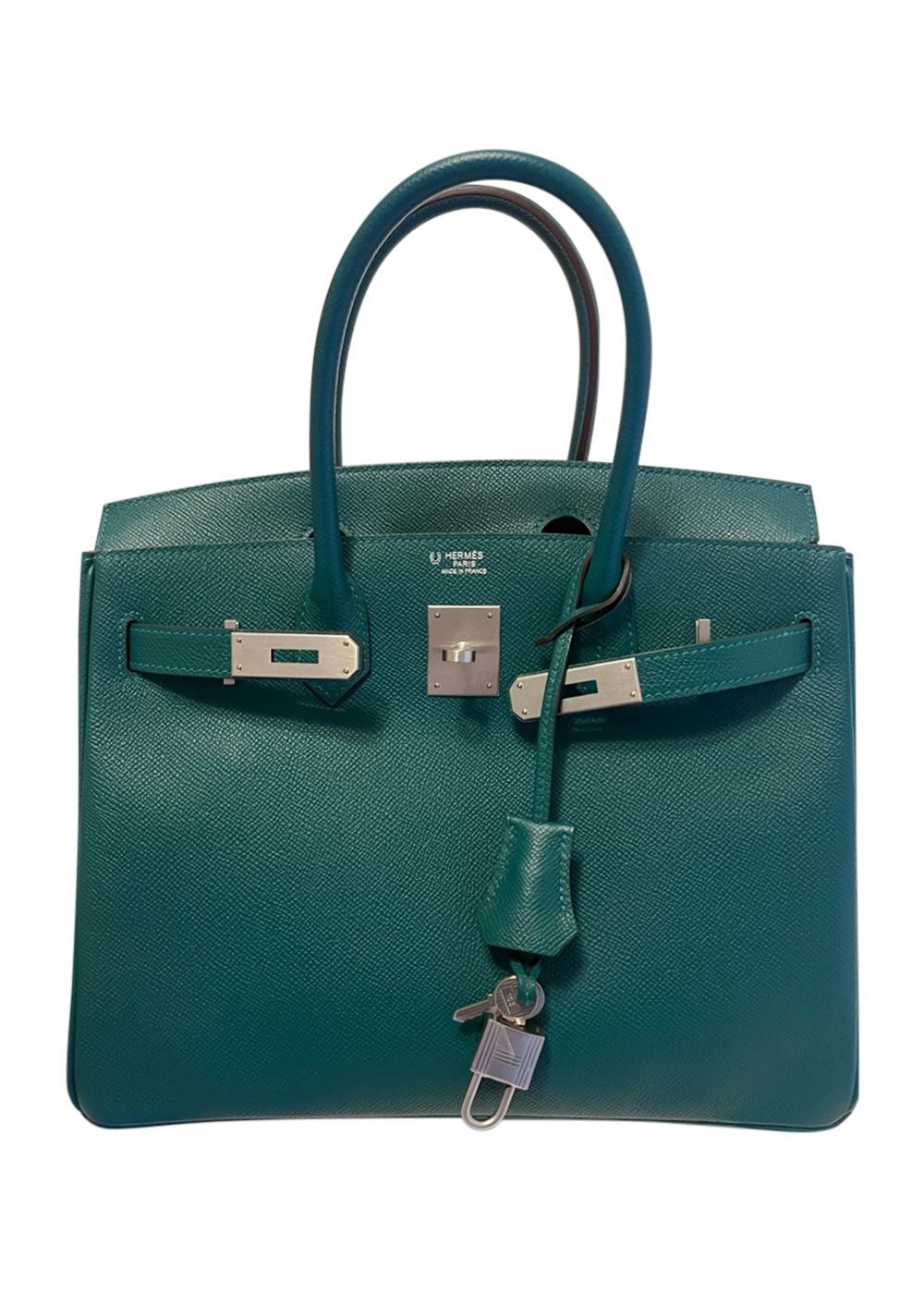 Hermes HSS  Birkin 30 in Malachite and Anenmone Epsom Leather with Brushed Palladium Hardware Size M