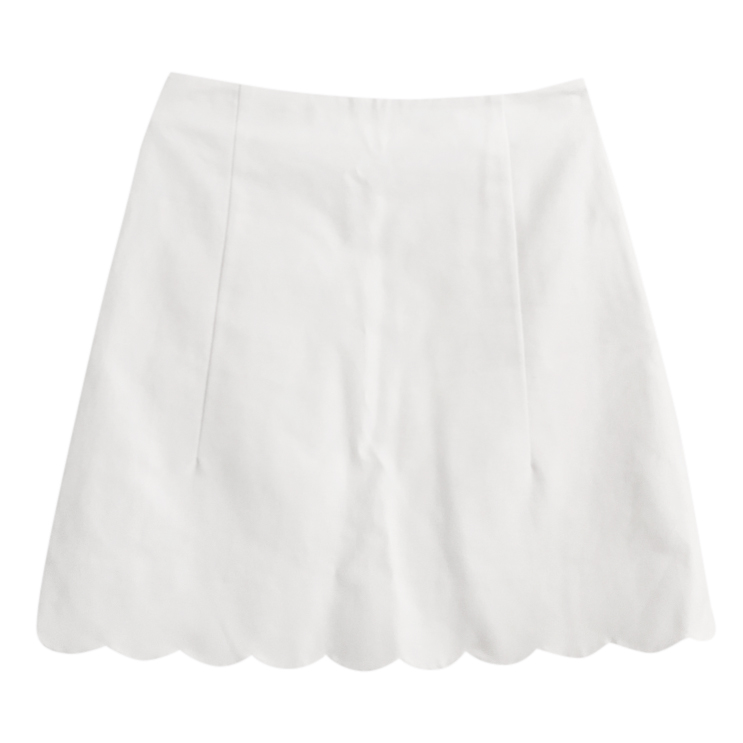 Preowned Christian Dior white scallop-hem skirt Size M cotton