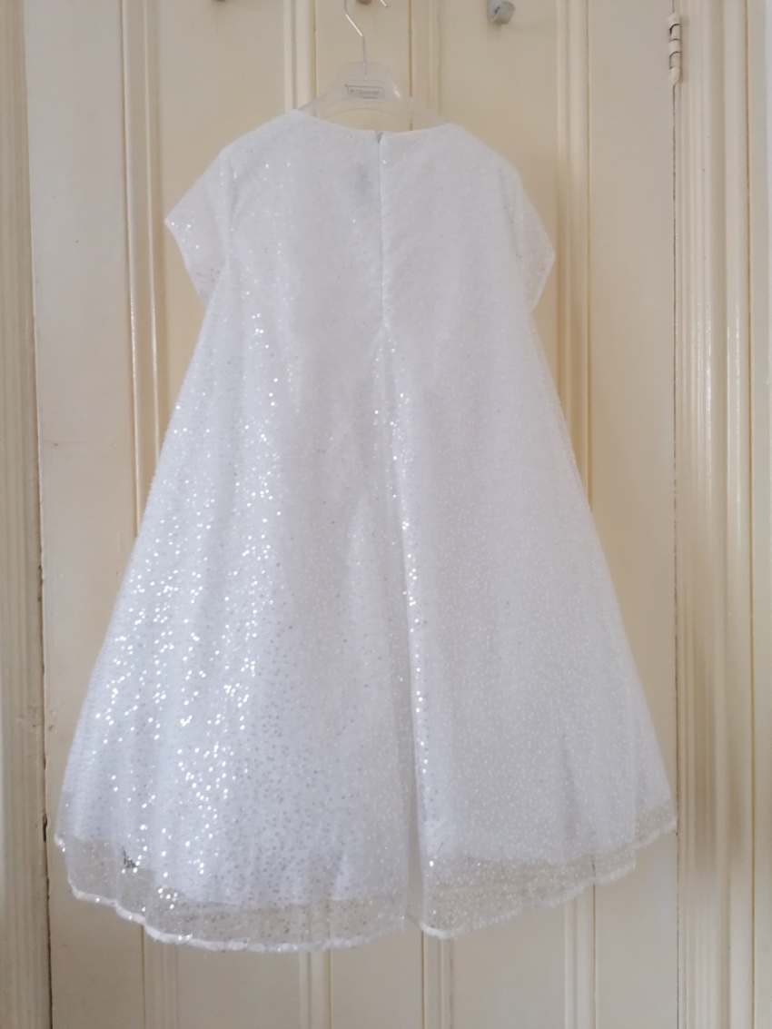 Boys Simonetta White Sequin Embellished Girls 10Y Dress Size 10 Years + mix fabric