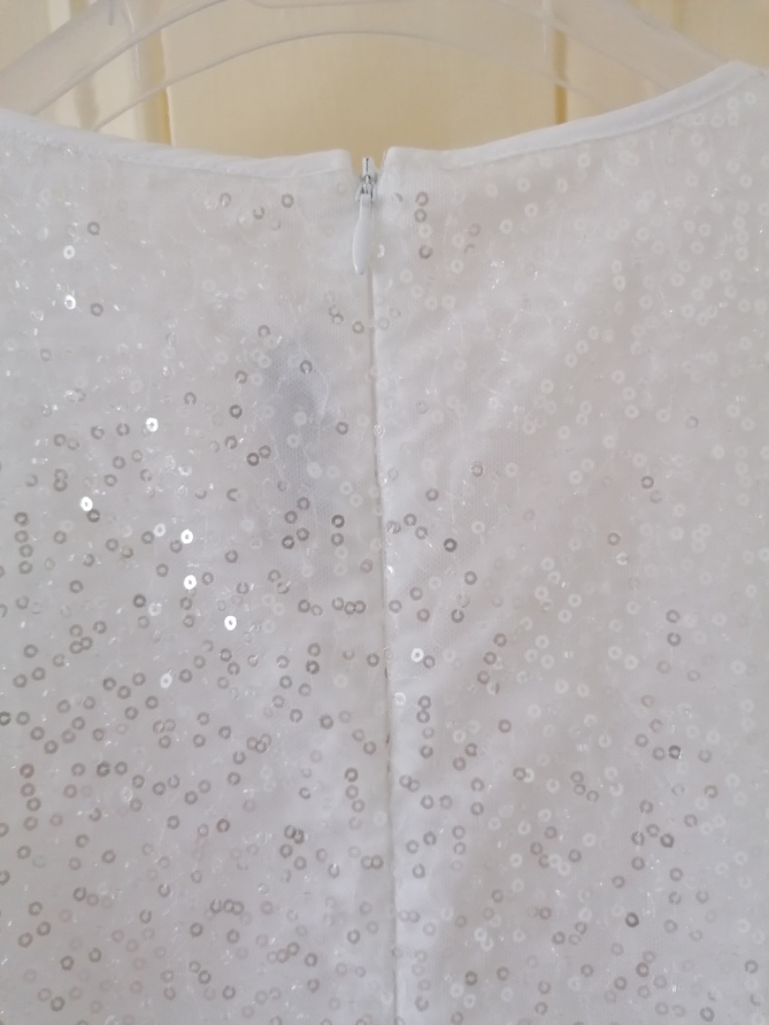 Boys Simonetta White Sequin Embellished Girls 10Y Dress Size 10 Years + mix fabric