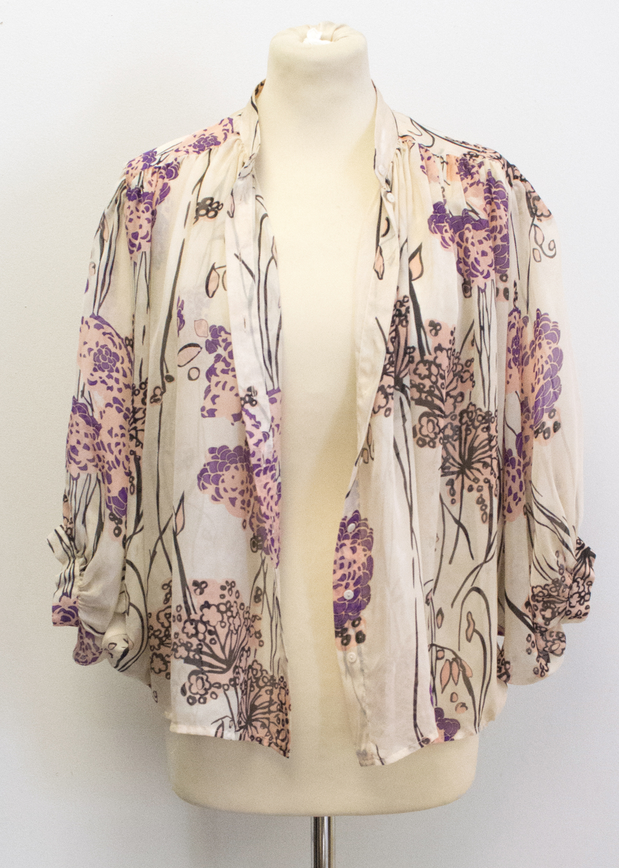 Designers Remix Charlotte Eskildsen cape sleeve floral shirt Size S