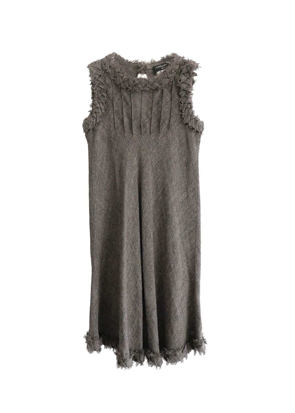 Chanel Fringed Edge Alpaca Blend Mini Dress Size S