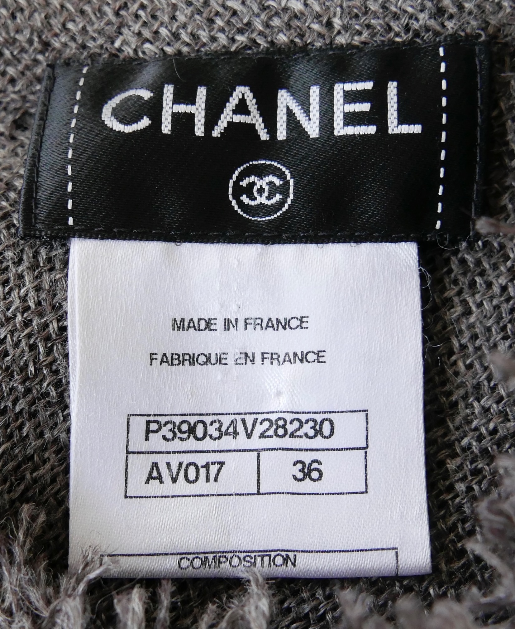 Chanel Fringed Edge Alpaca Blend Mini Dress Size S