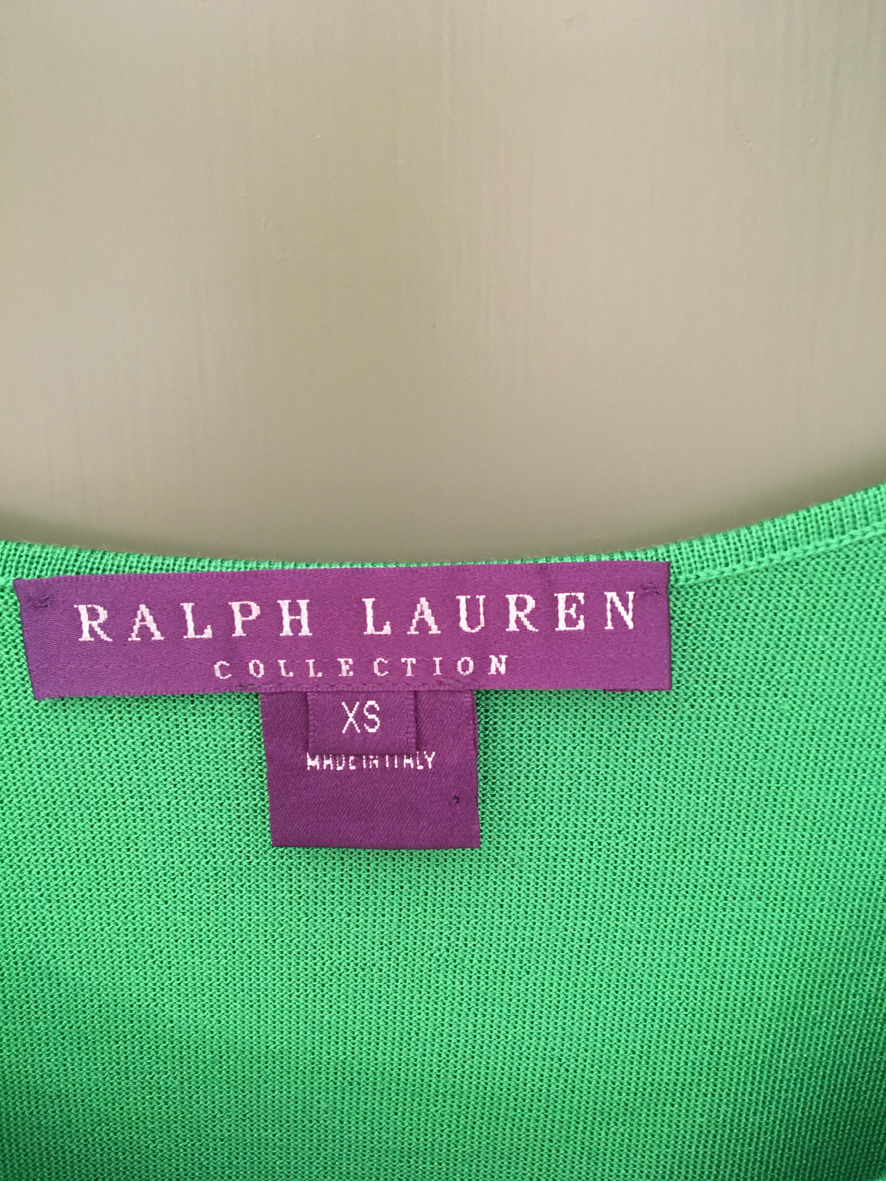 Ralph Lauren Collection Green Silk Vest Top Size XS