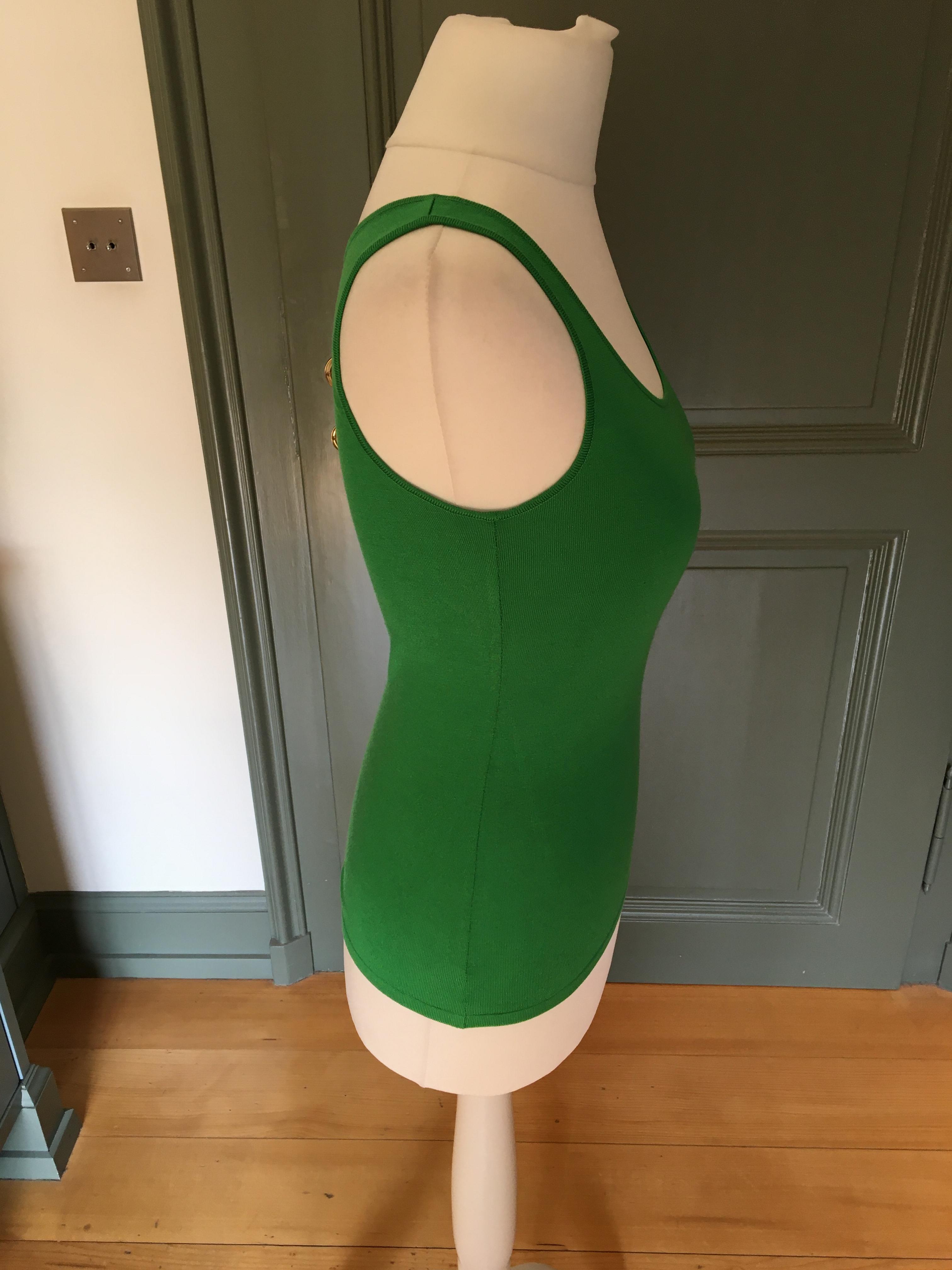 Ralph Lauren Collection Green Silk Vest Top Size XS