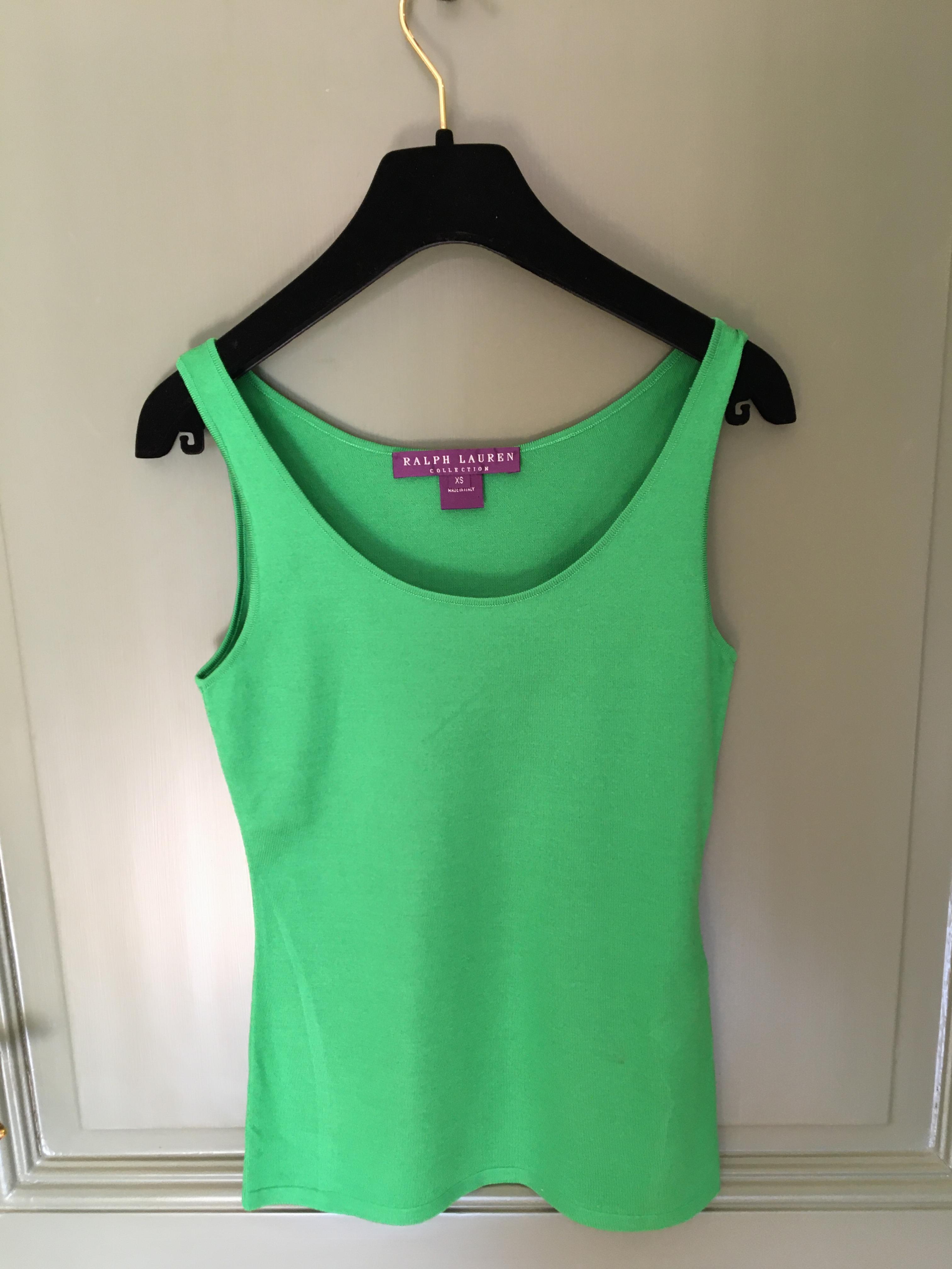 Ralph Lauren Collection Green Silk Vest Top Size XS