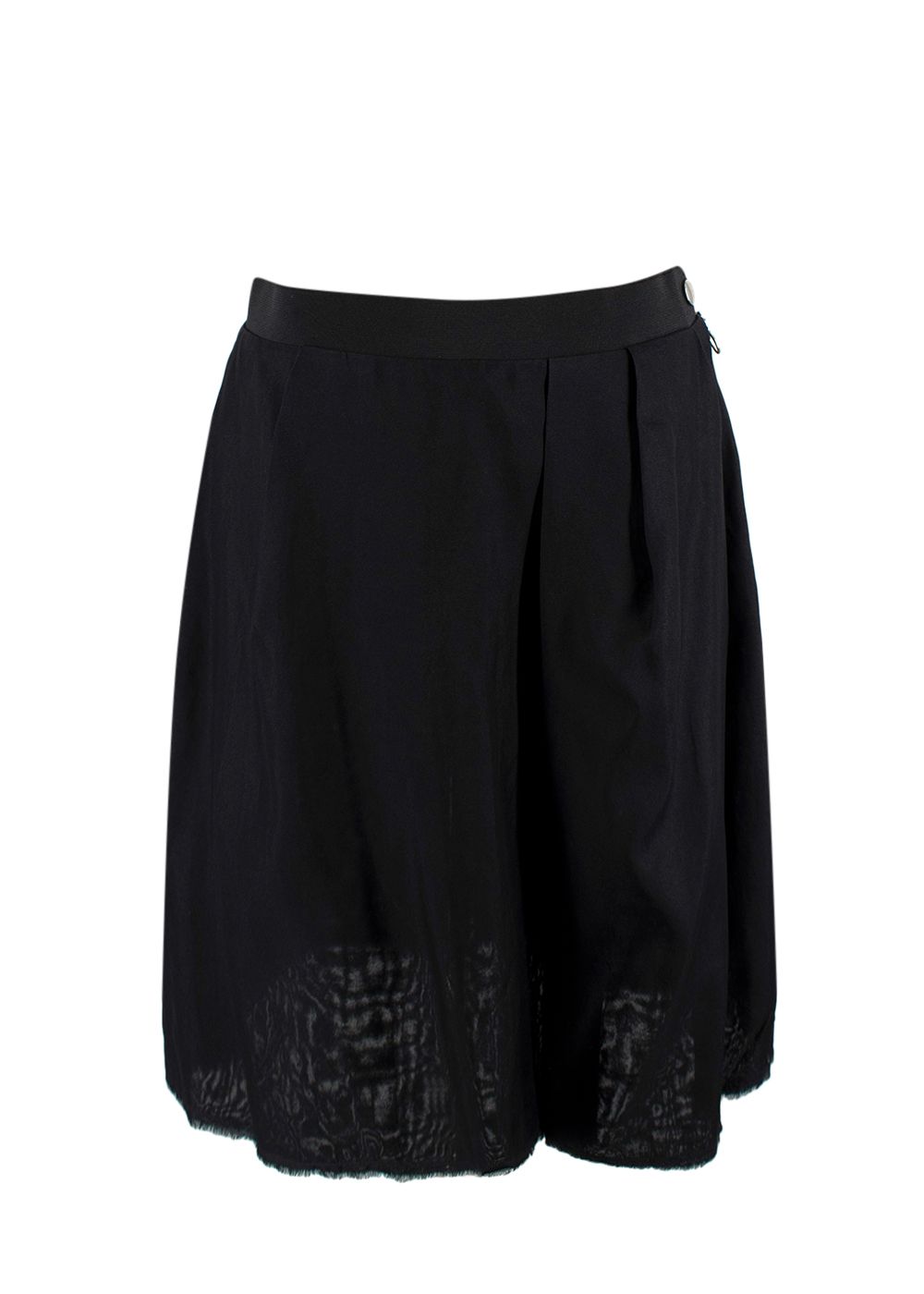 Lanvin Black Silk Midi Skirt Size S