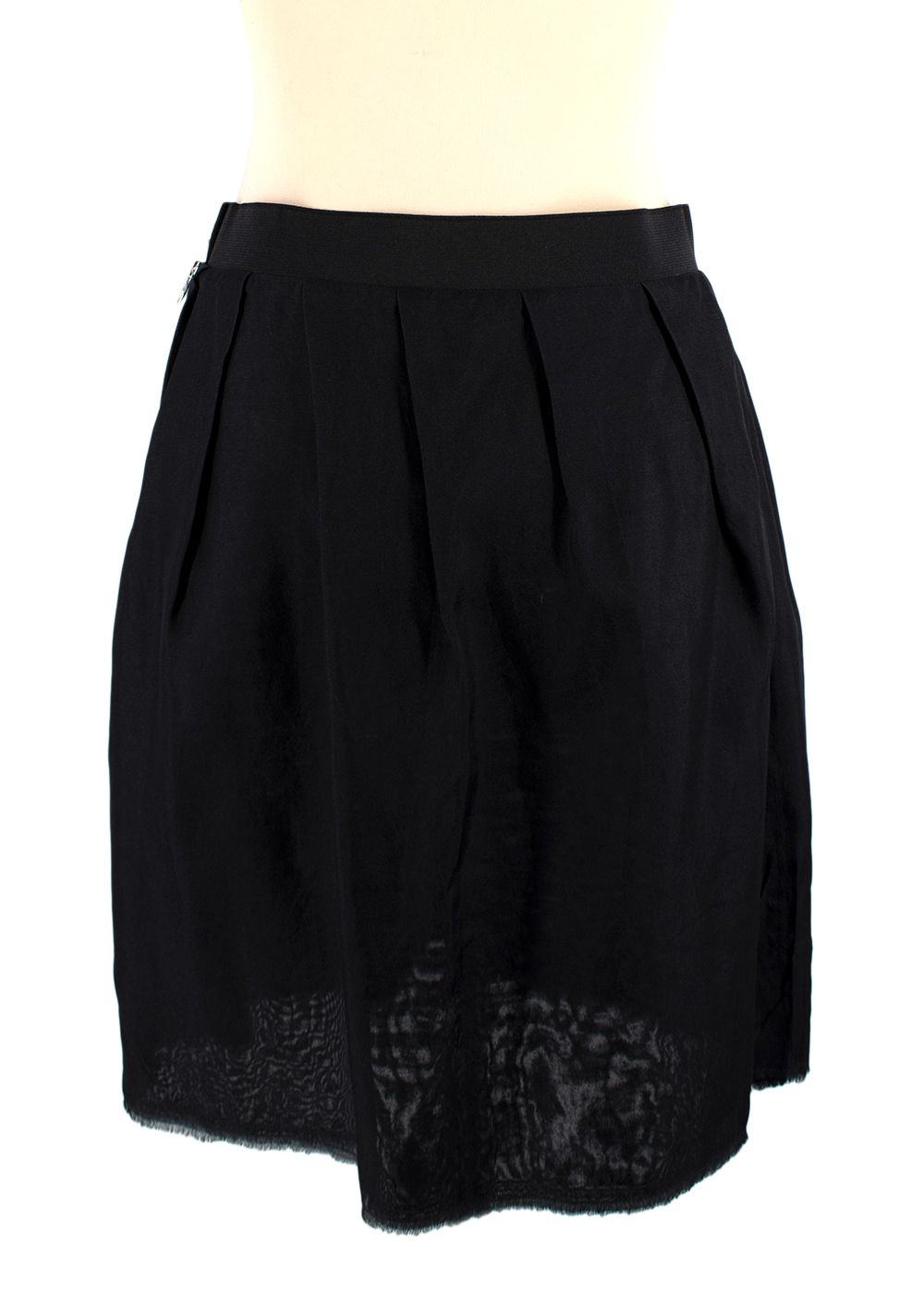 Lanvin Black Silk Midi Skirt Size S