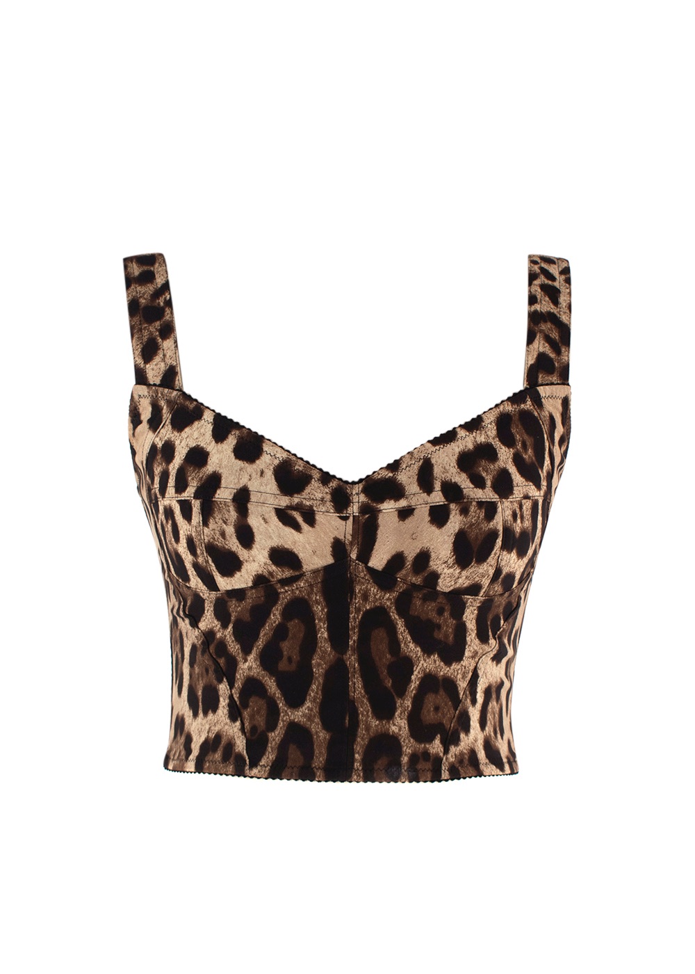 Preowned Dolce  Gabbana Leopard Print Charmeuse Bustier Top Size XS silk/polyamide/elastane