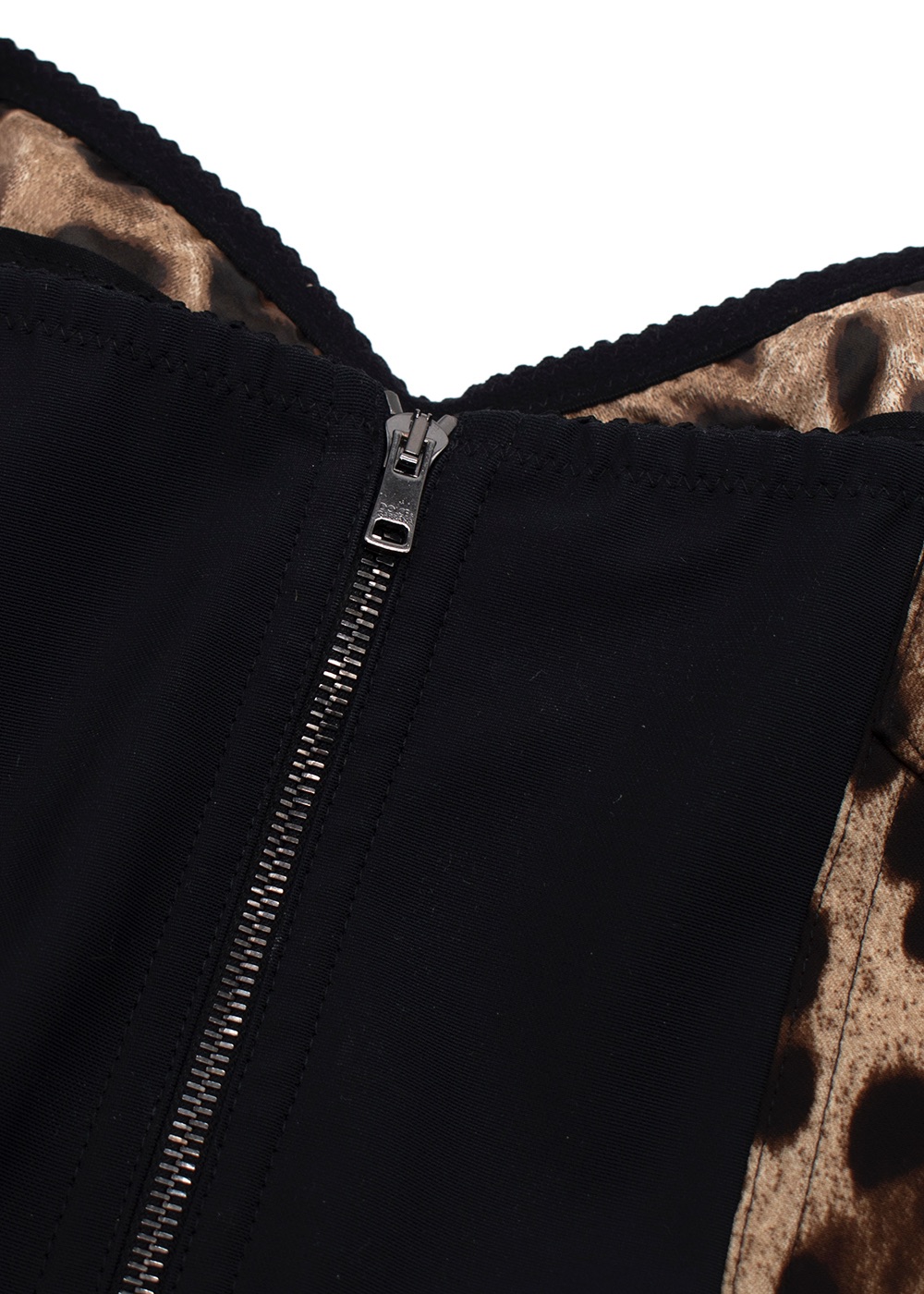 Preowned Dolce  Gabbana Leopard Print Charmeuse Bustier Top Size XS silk/polyamide/elastane