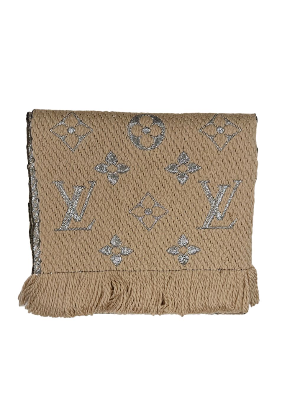 Louis Vuitton Beige Logomania Shawl Beige/Silver wool/silk/metalized fiber