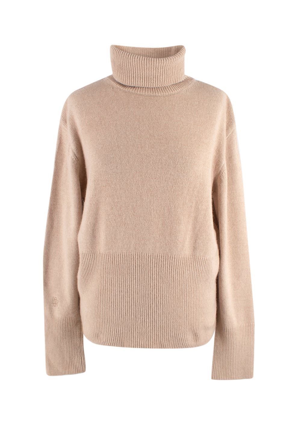 Low Classic Beige Wool and Cashmere Blend Turtleneck Sweater Size S