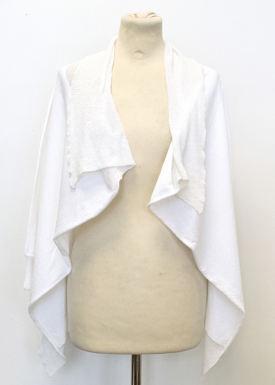 Preowned Liviana Conti White Open Front Cardigan Size S cotton