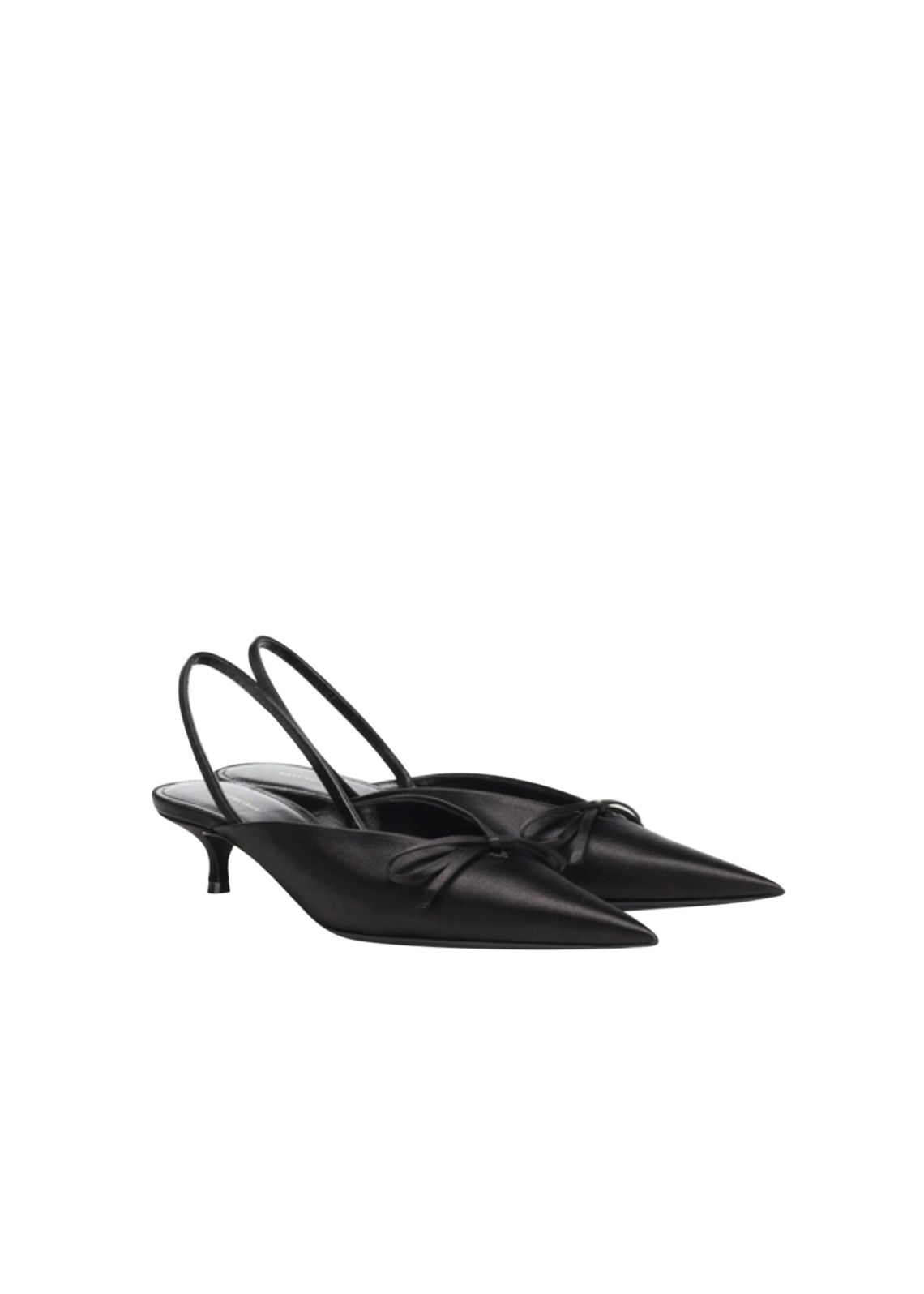 Balenciaga Black Satin 40mm Knife Slingback Mules Size 39 silk