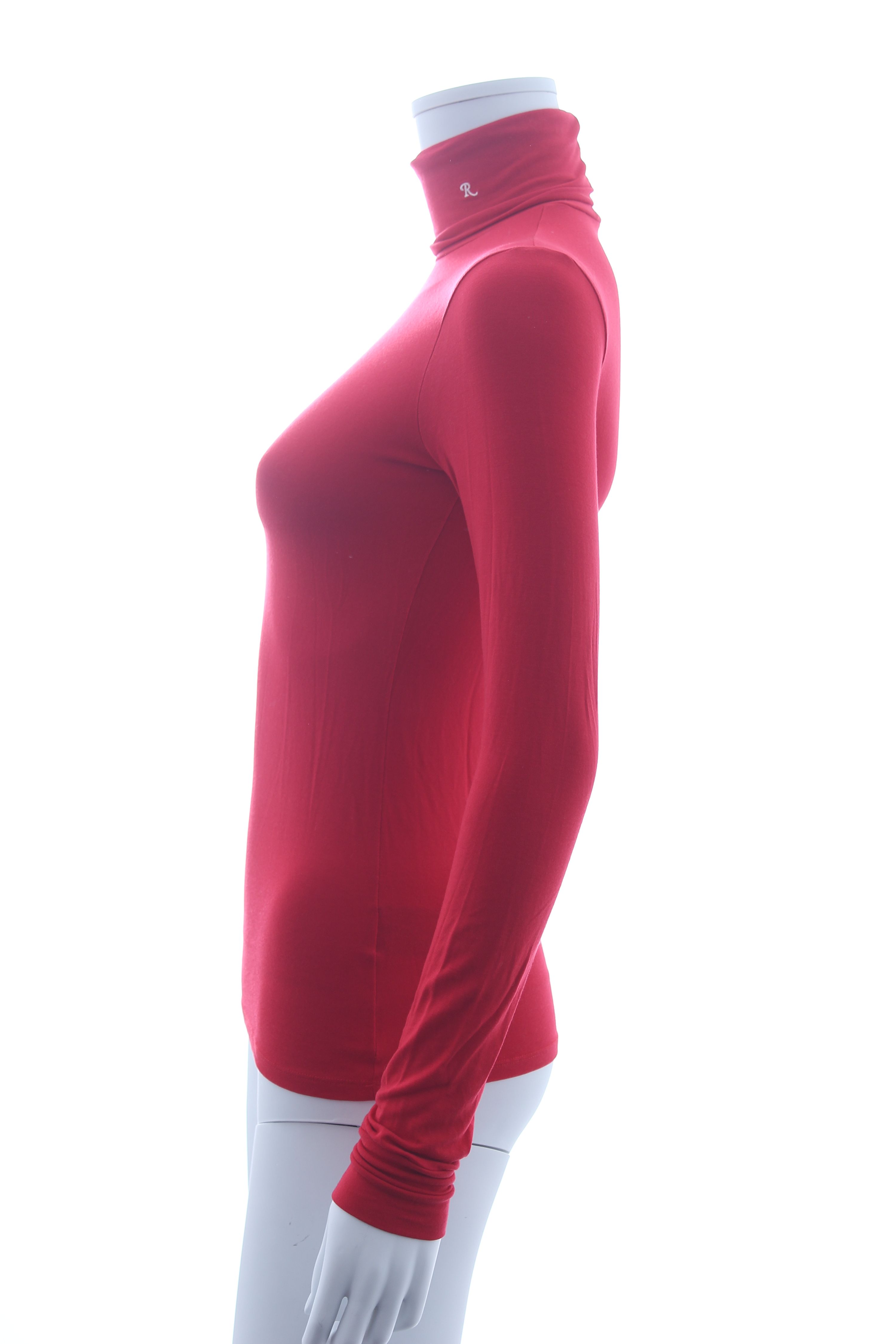 Preowned Raf Simons Cherry Jersey Roll Neck Top Size XS Red micromodal/elastane