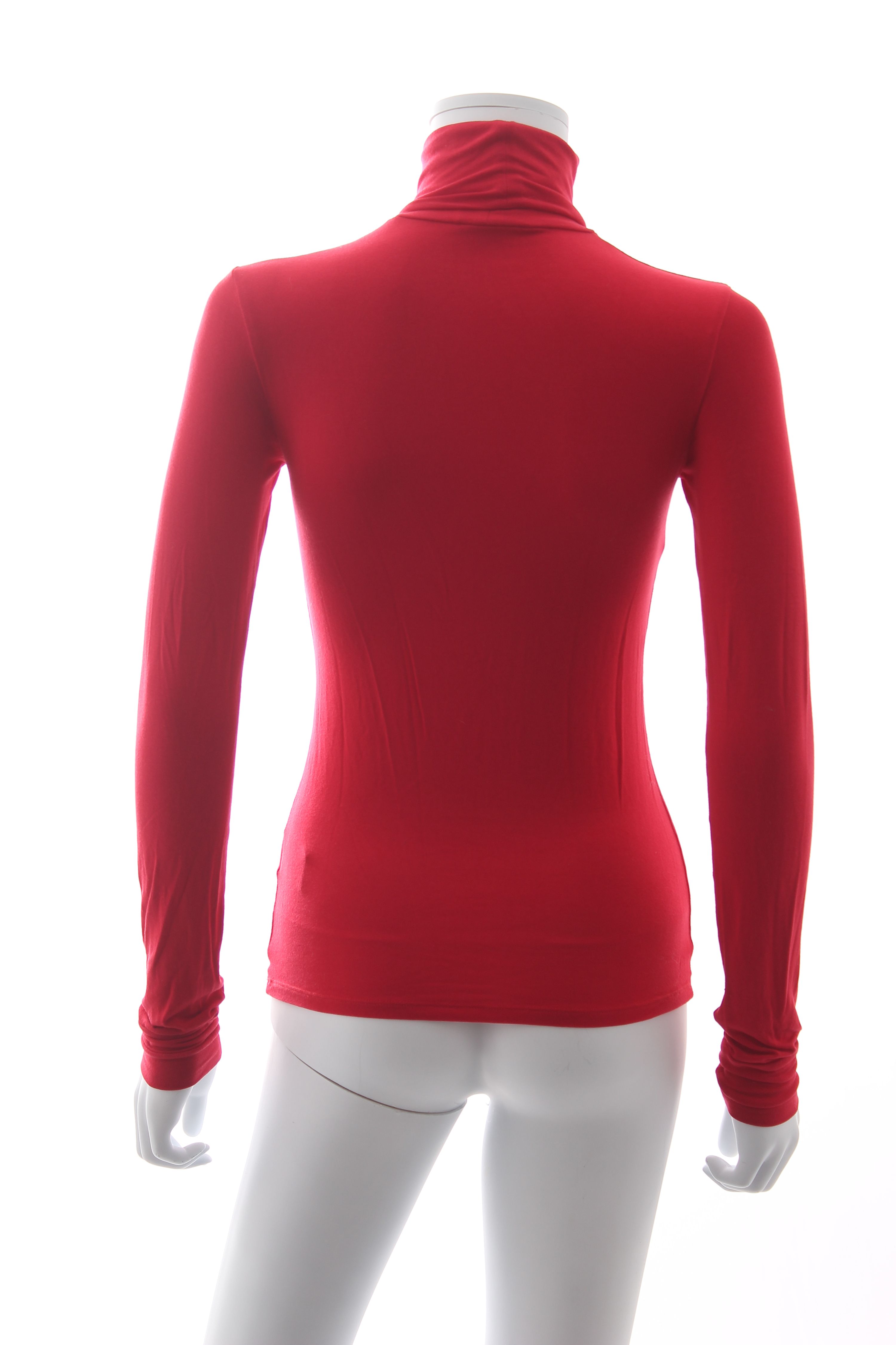 Preowned Raf Simons Cherry Jersey Roll Neck Top Size XS Red micromodal/elastane