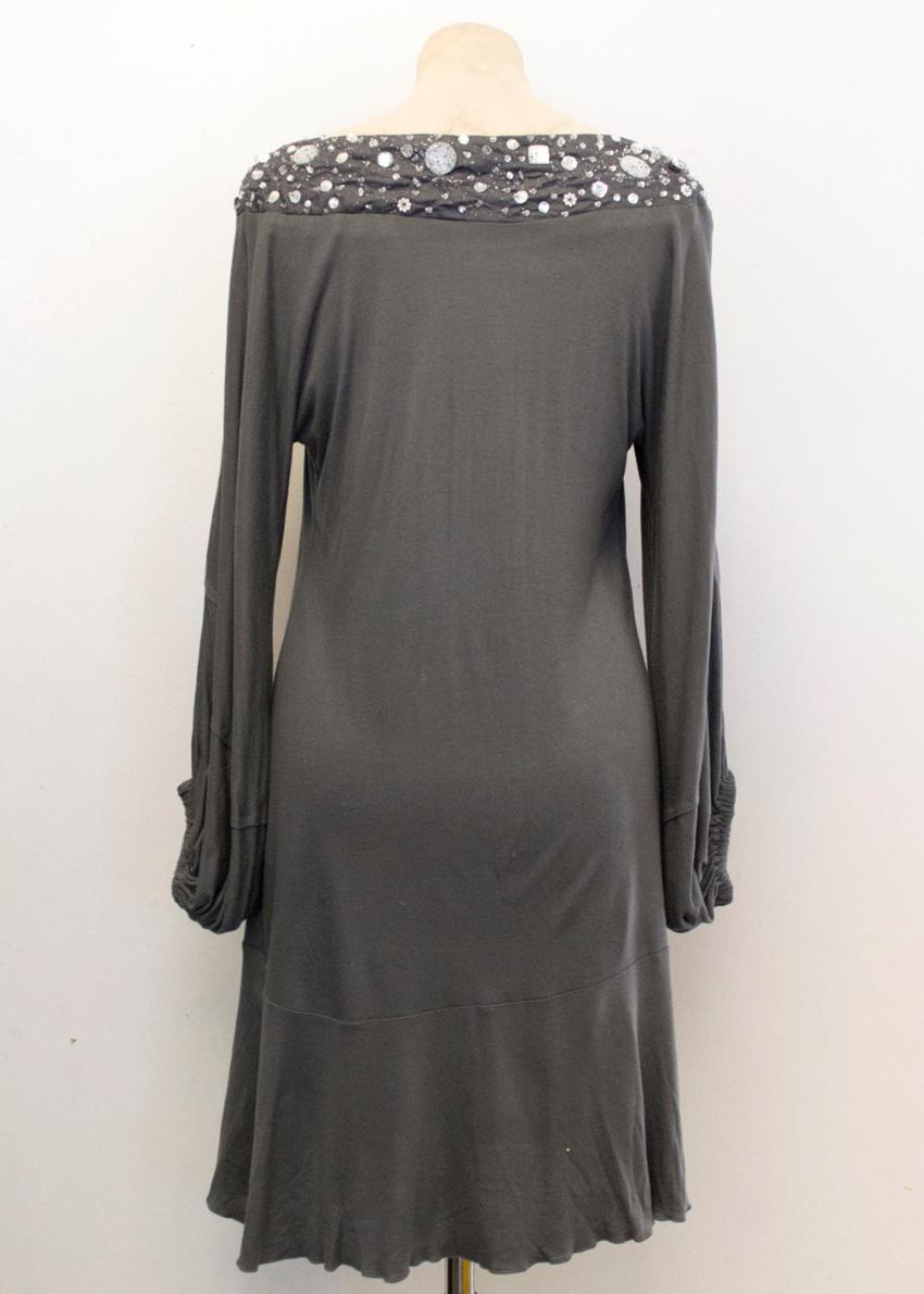 Preowned Patrizia Pepe Dark Grey Dress Size S silk