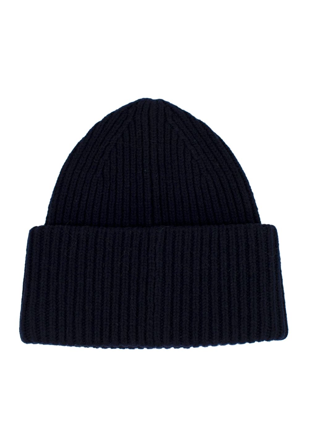 Acne Studios Navy Ribbed Beanie wool