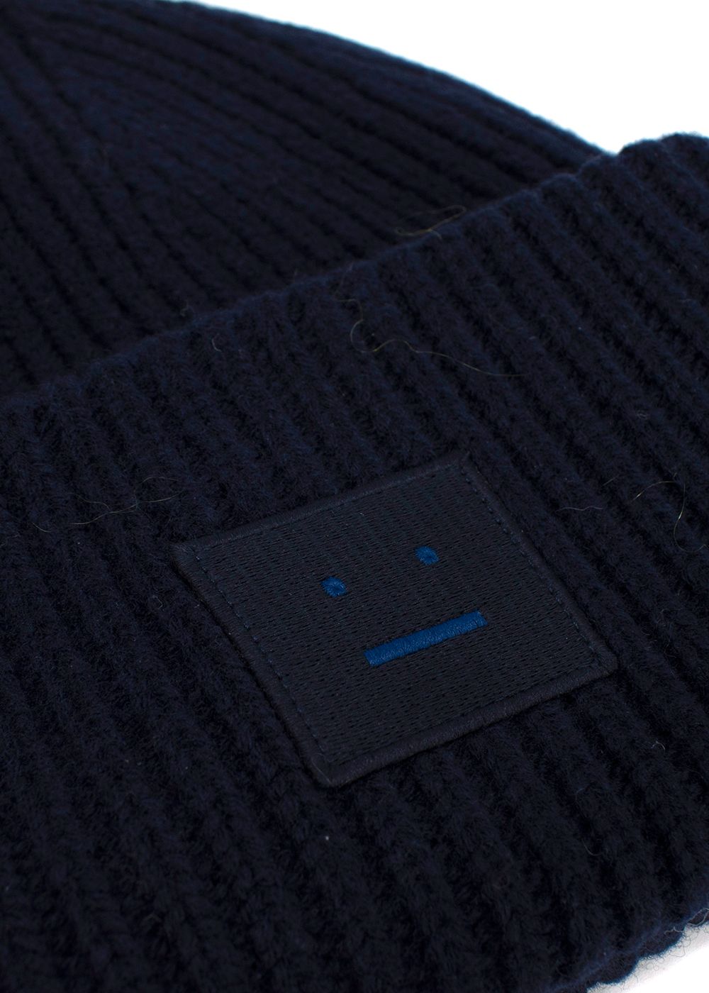 Acne Studios Navy Ribbed Beanie wool